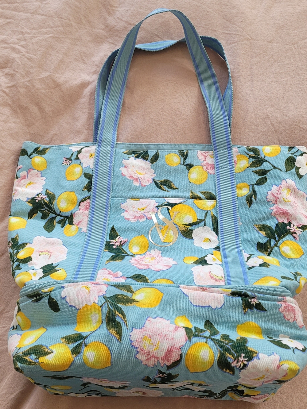 Victoria's Secret Lemon & Floral Swim Cooler Tote Bag